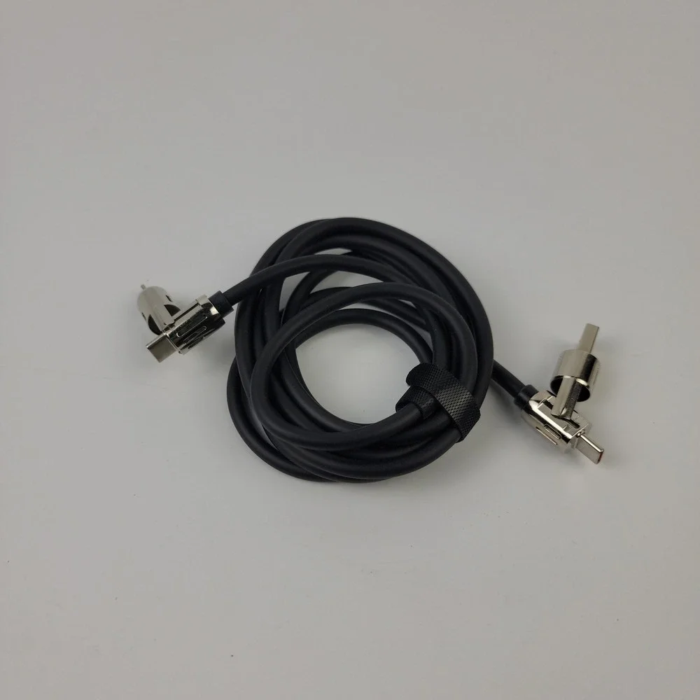 Black 3-in-1 Multi Charging Cable 180 Degree Rotating USB-C Lightning 80 Inch
